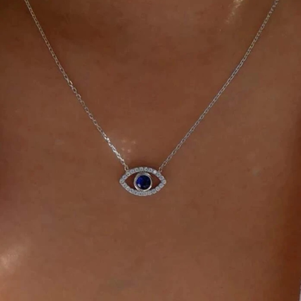 Silver Evil Eye Necklace